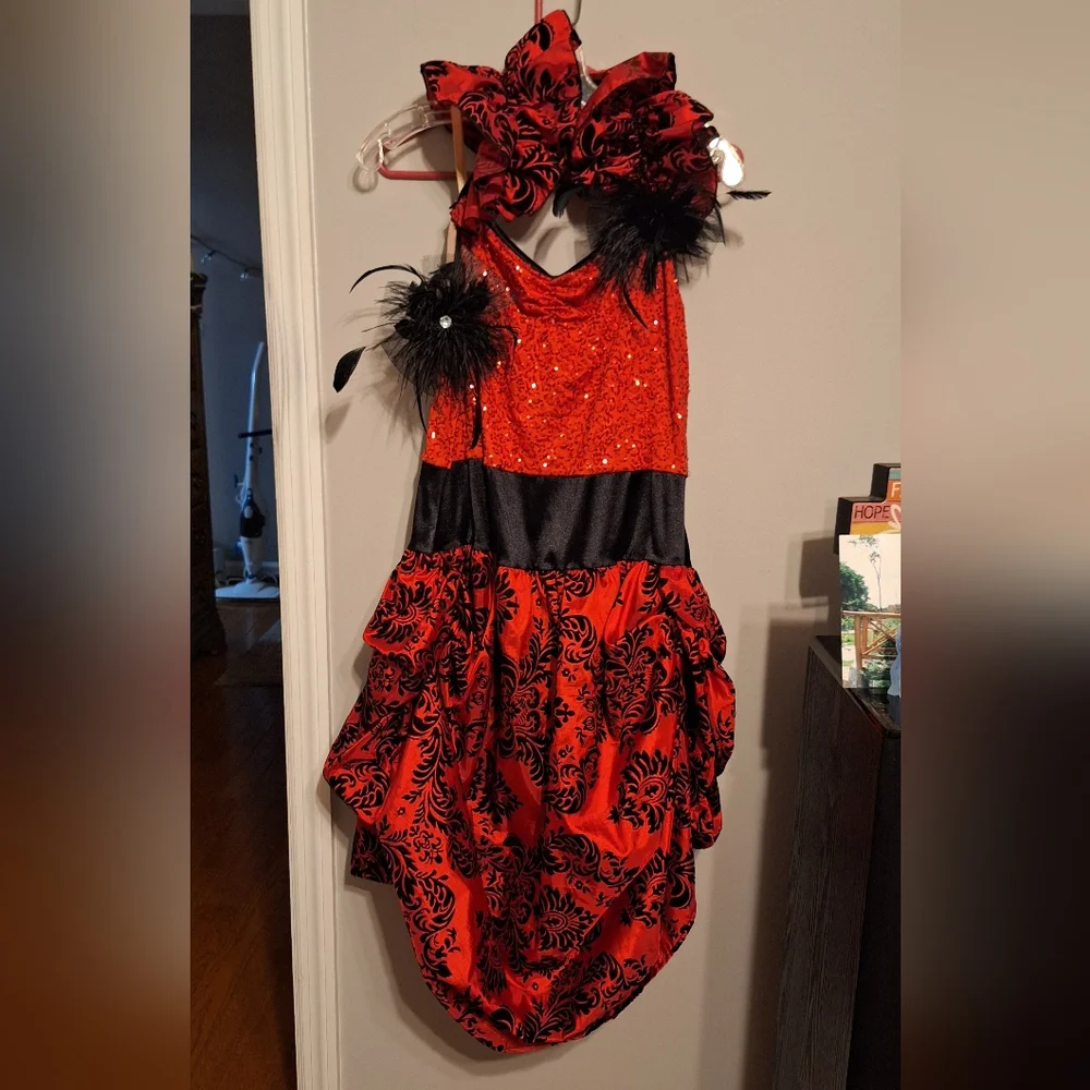 Weissman Elegant Red and Black Kids Dance Costume
